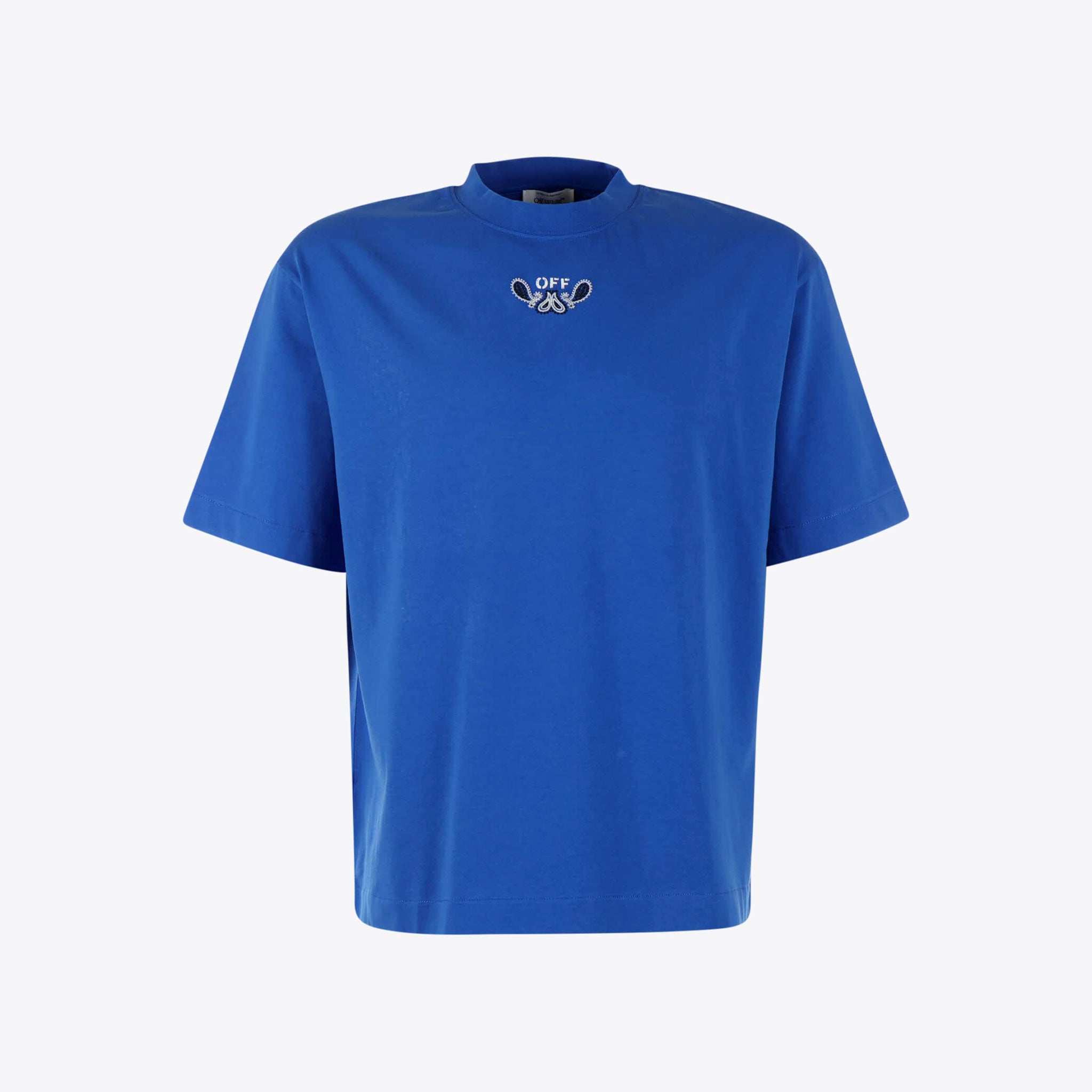 Off-white T-shirt Felblauw Paisley