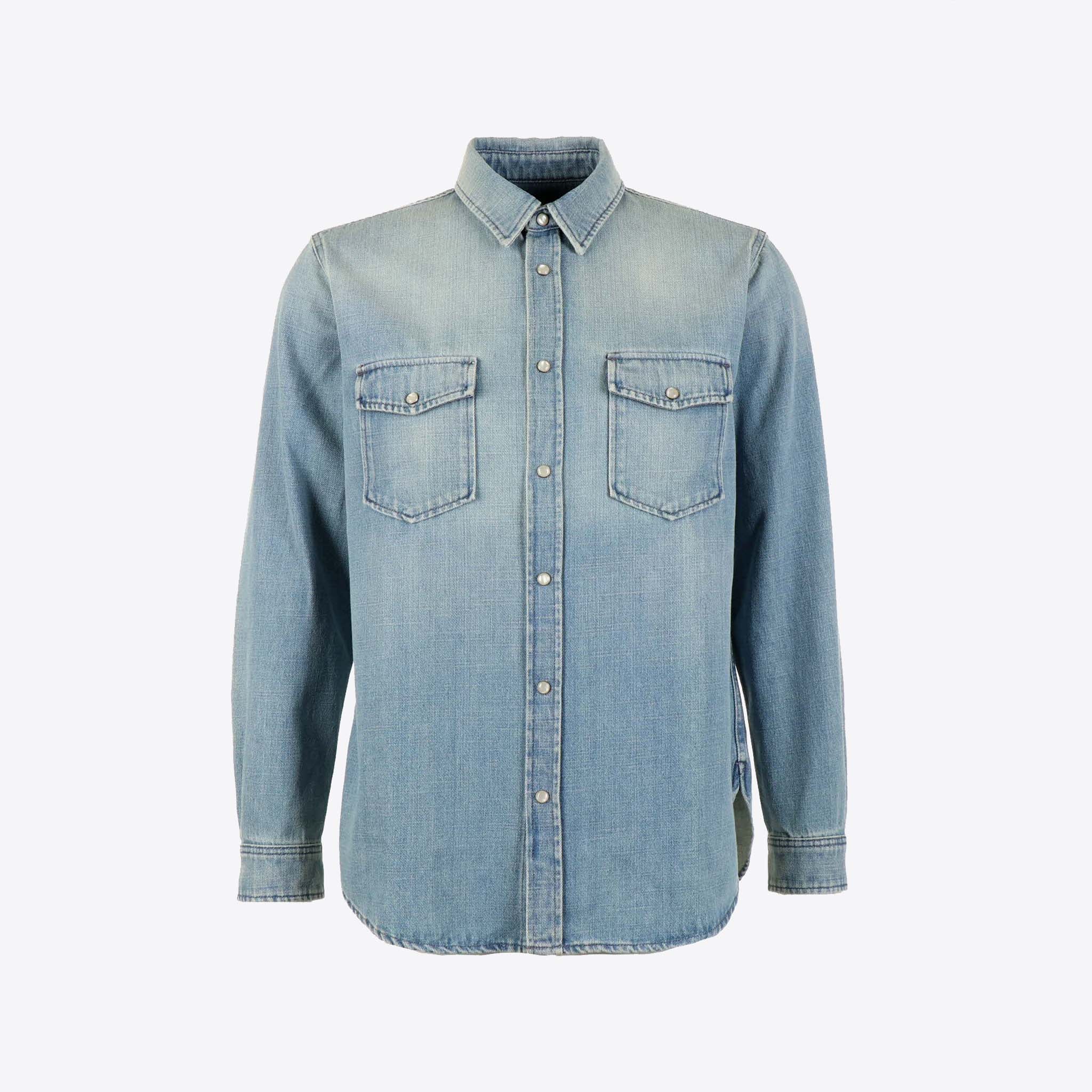 Saint Laurent Overshirt Blauw Denim