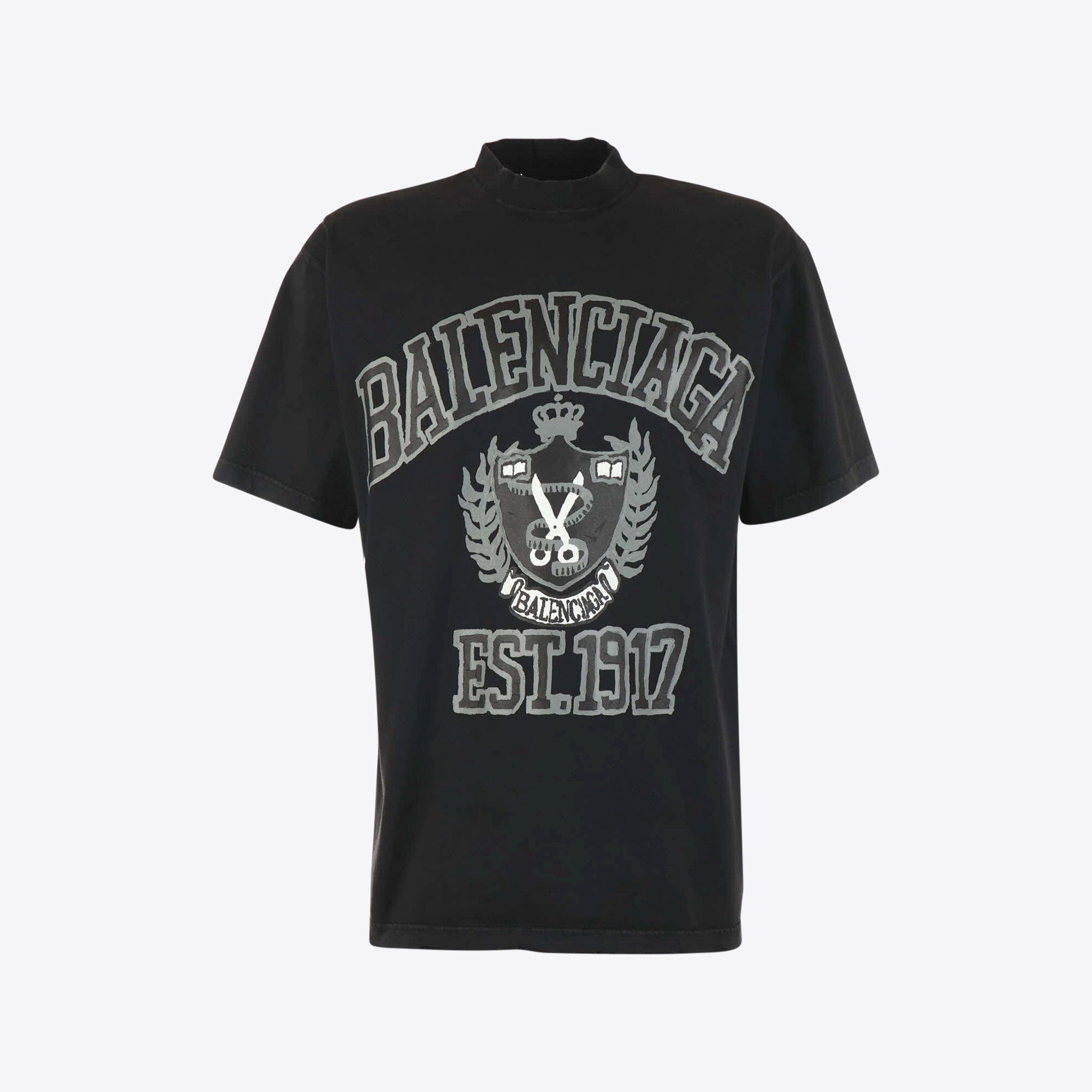 Balenciaga T-shirt Zwart Crest