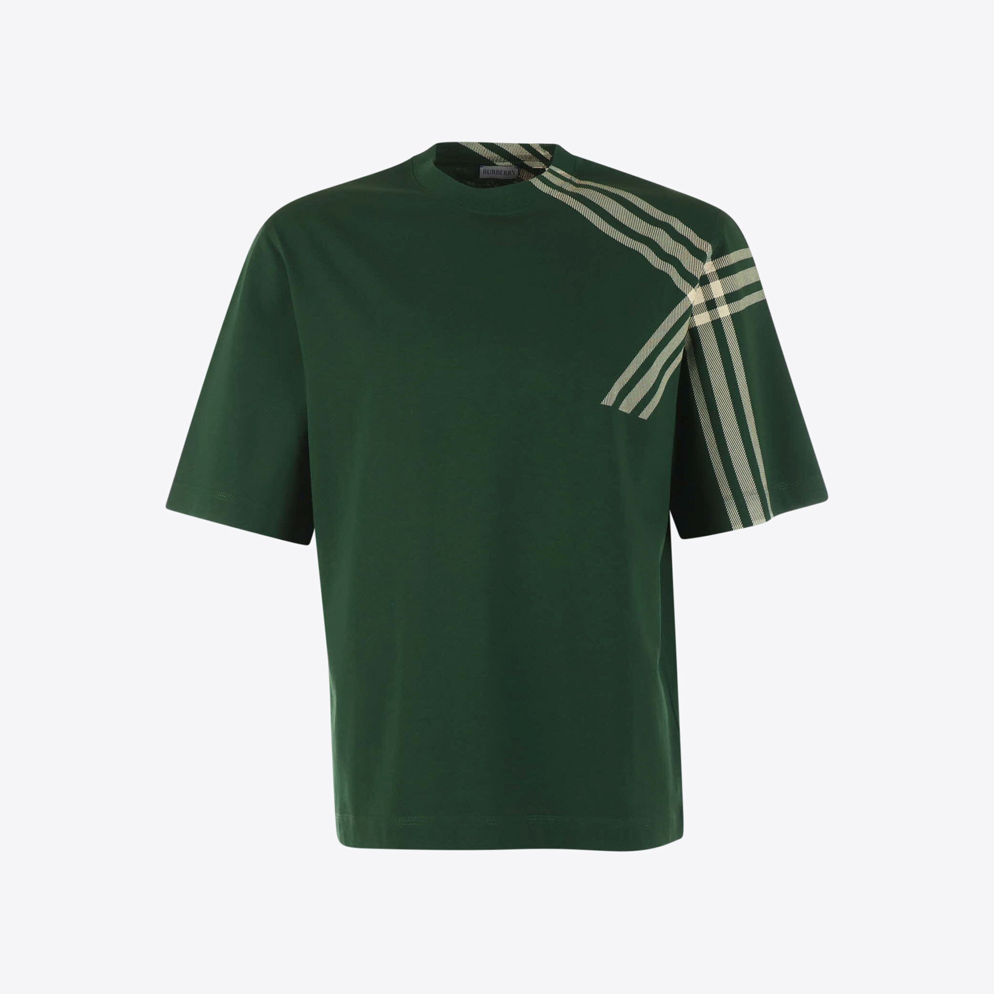 Burberry T-shirt Groen Ruit Mouw