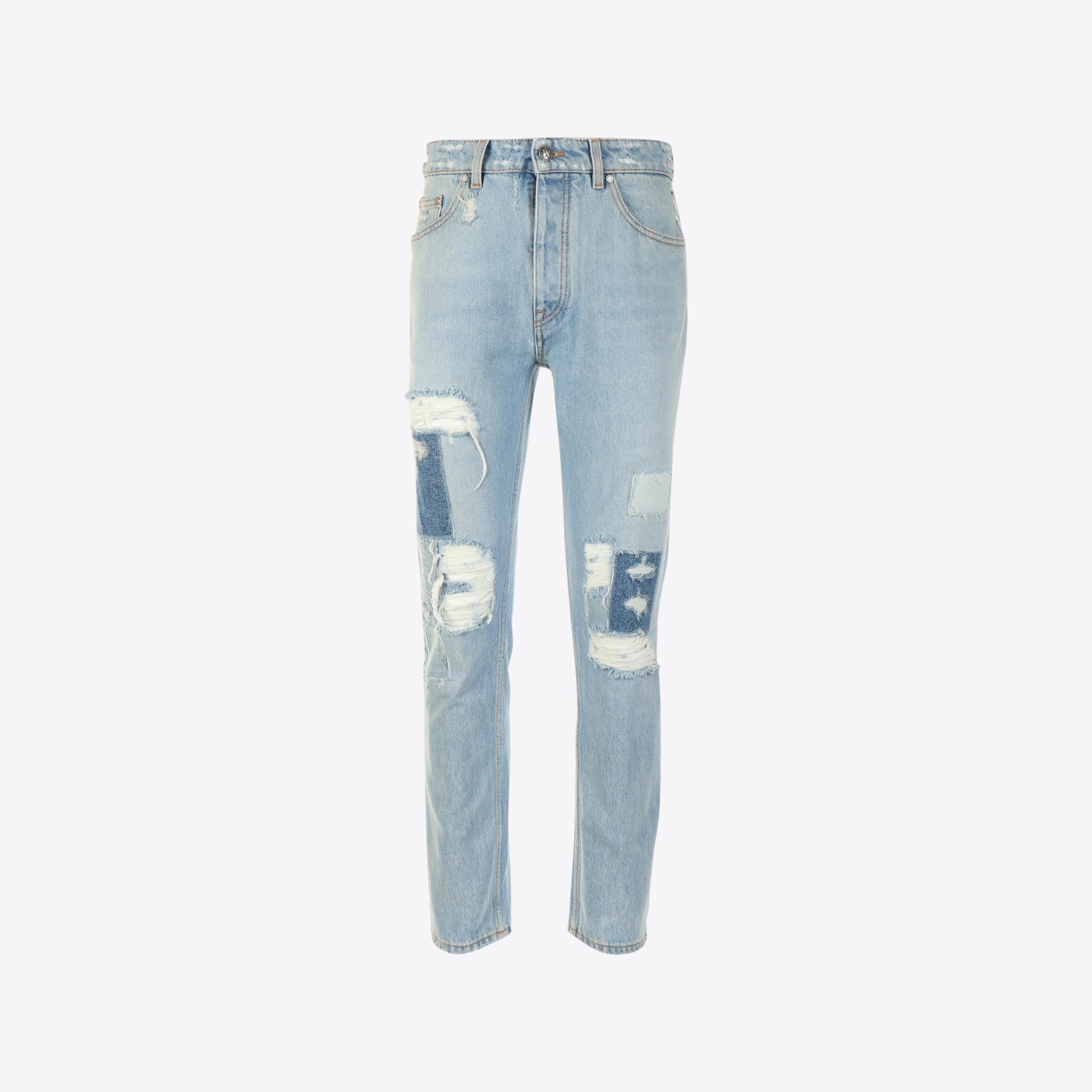 Palm Angels Jeans Blauw Destroy