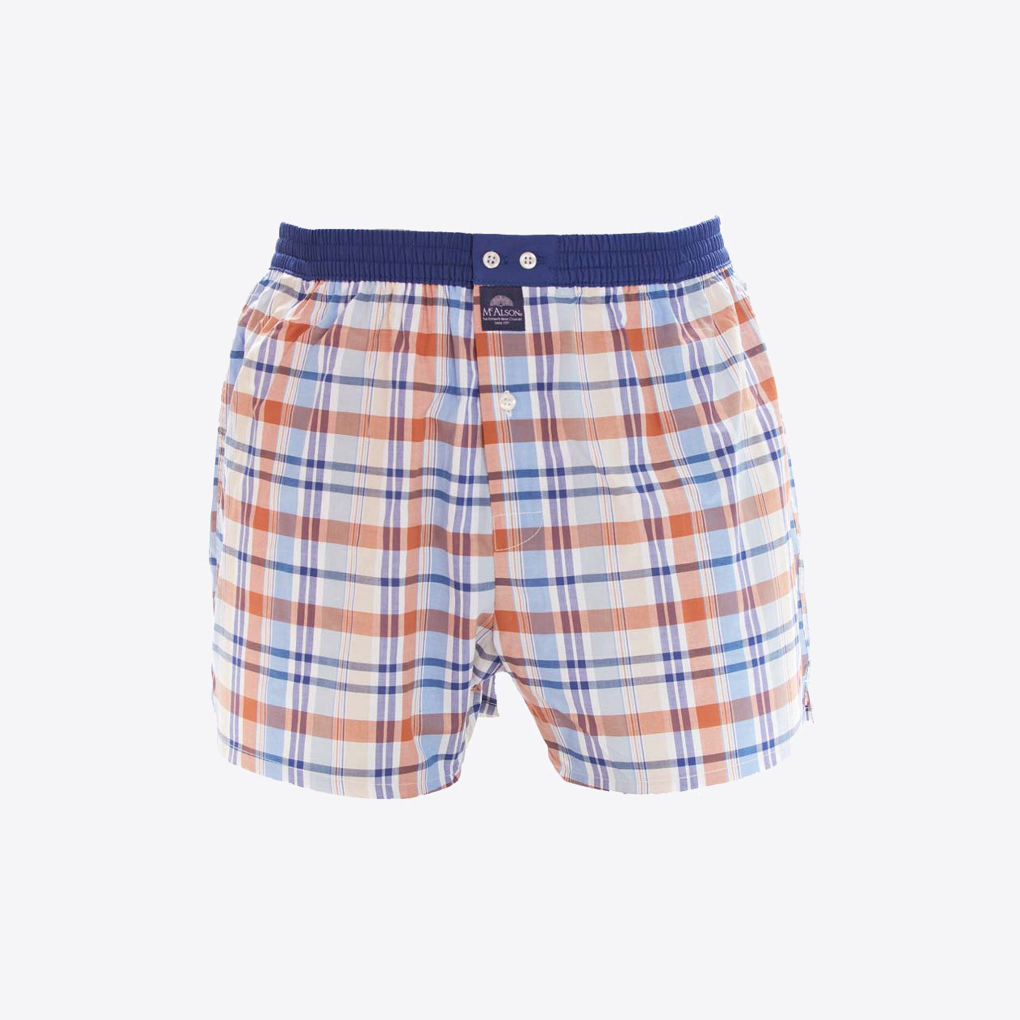 Mc Alson Boxer Blauw Bruin Ruit