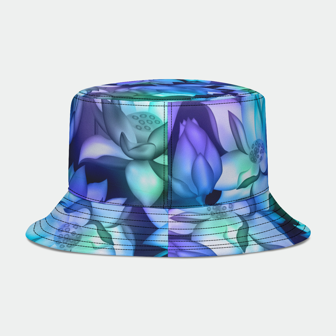 LOTUS BUDS PATTERN BUCKET HAT GAKKIN 新品 ブラック系 帽子 人気を