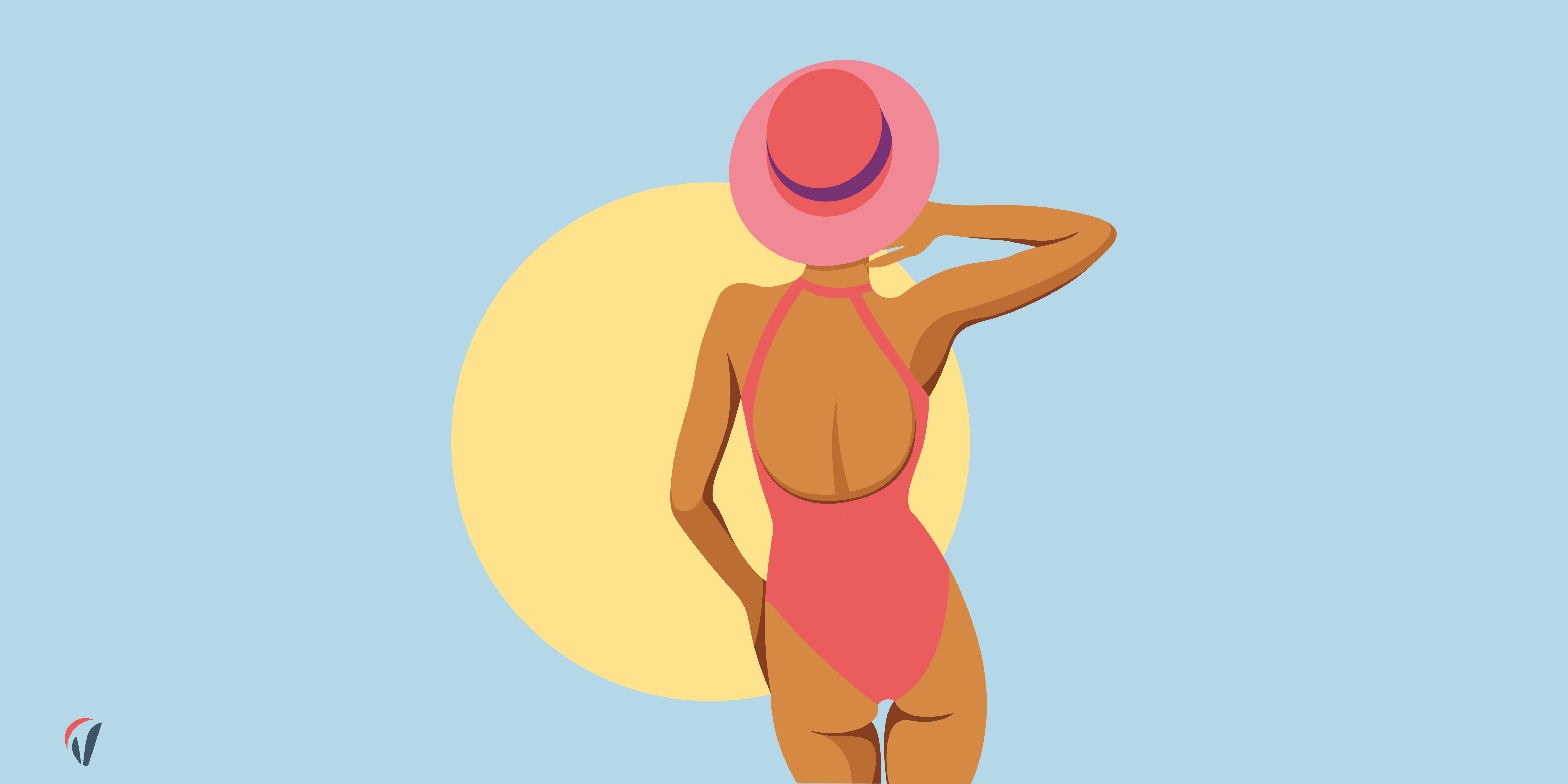 illustration femme bronzage