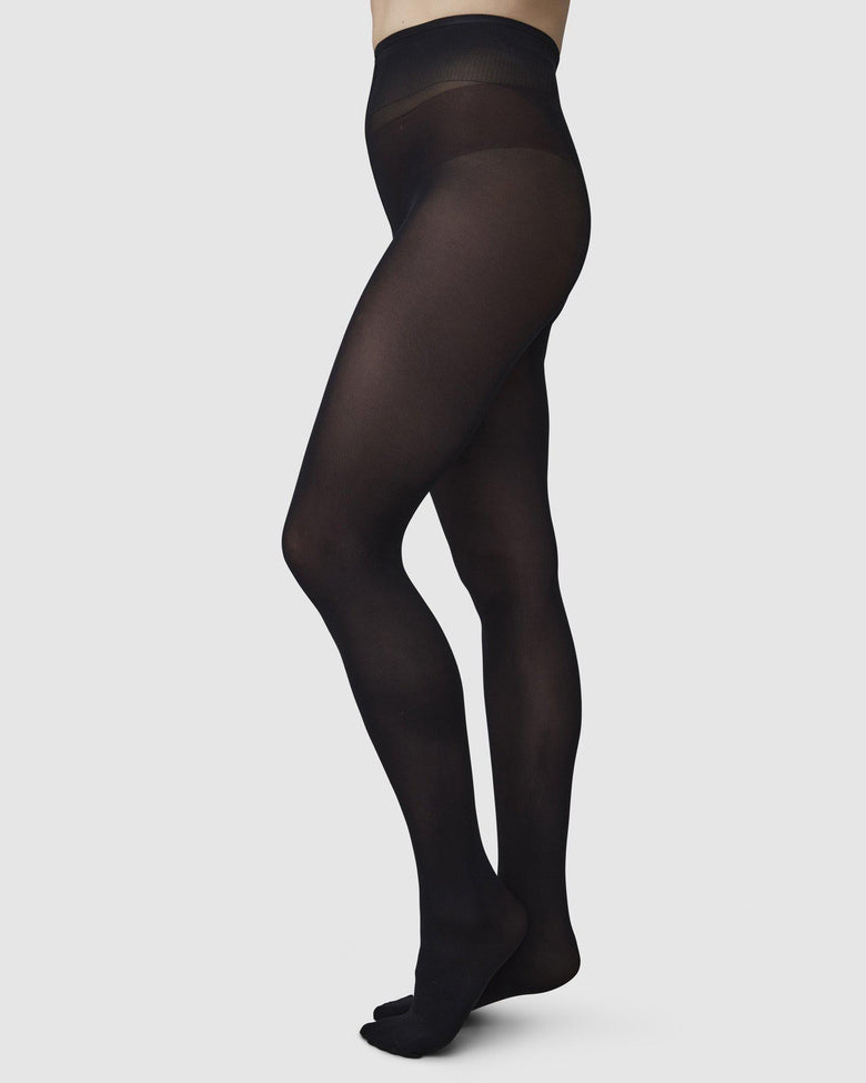 Swedish Stockings Freja Organic Wool Tights - Black – White Feather Boutique