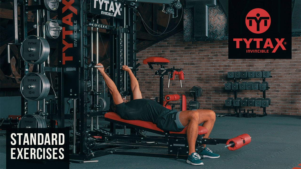 Lying Smith Wide Grip Triceps Extension Tytax