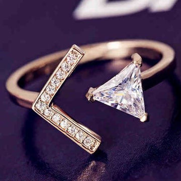 Elegant Rose Gold Plated American Diamond Ring For Girls/Women