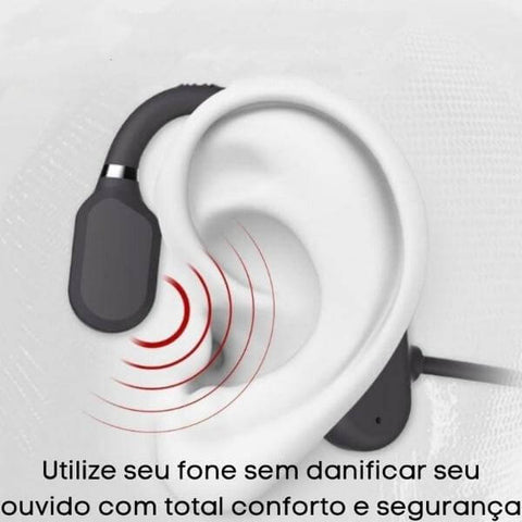 Gostei Magazine Fone de Ouvido por Condução Óssea Bluetooth 5.0 | Resistente a Água jbl,  iphone , sansung , sportes, jbl, natação, esportes, não doi ouvido, nao entra no ouvido,