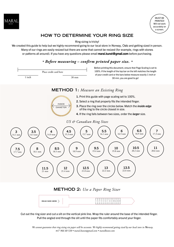 3 Tips to Measure Your Ring Size at Home. – Maral Kunst