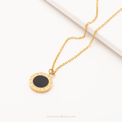 Roman Numeral Circle Gold Necklace