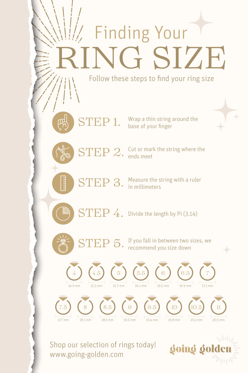 Find your ring size infographic