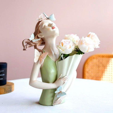 butterfly girl vase