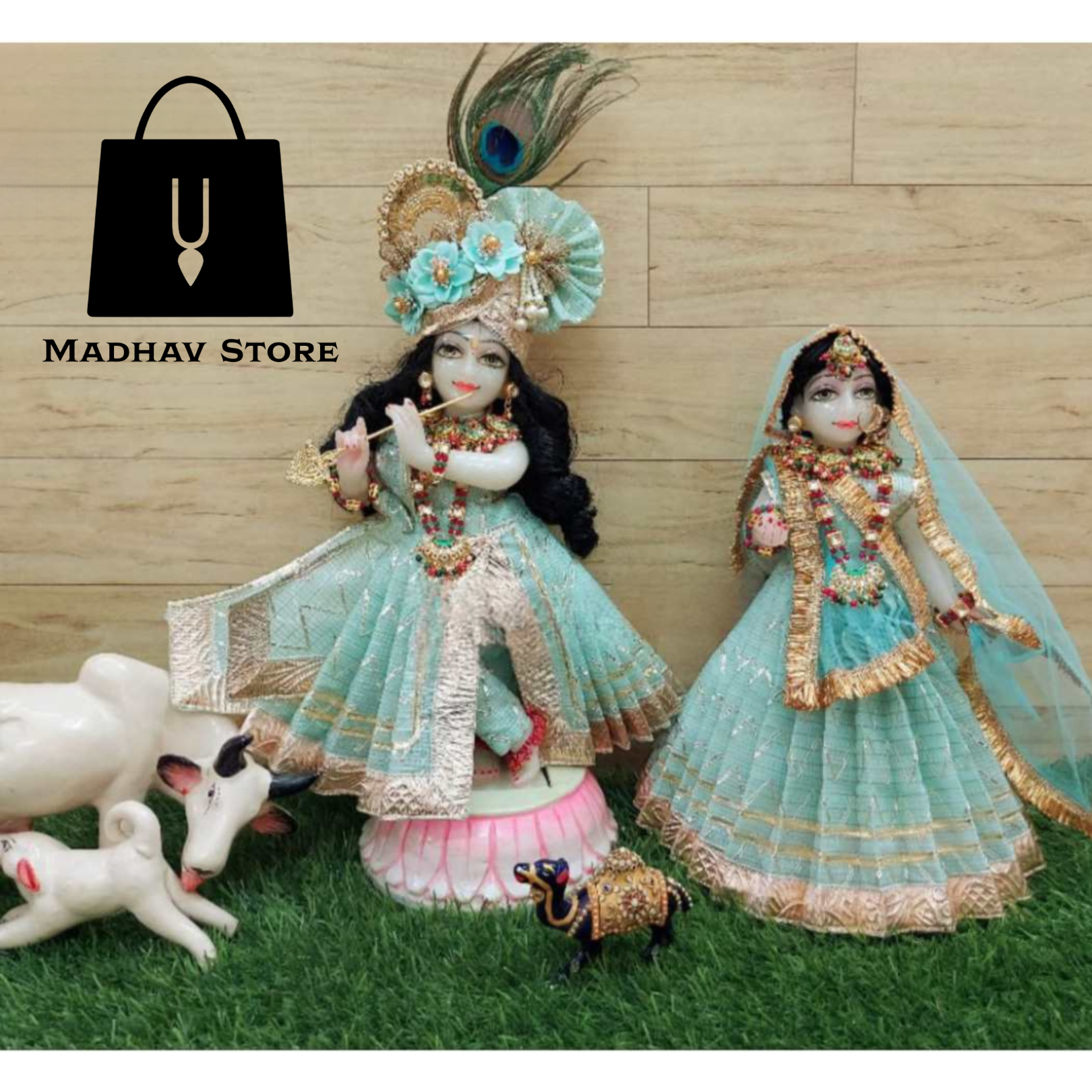 Radha Krishna Brass Idol With Dress and Jewelry,statue,home Temple Poojan  Use,krsna,krsna Moorti,yugal Jodi,vrindavan,decorative Showpiece. - Etsy