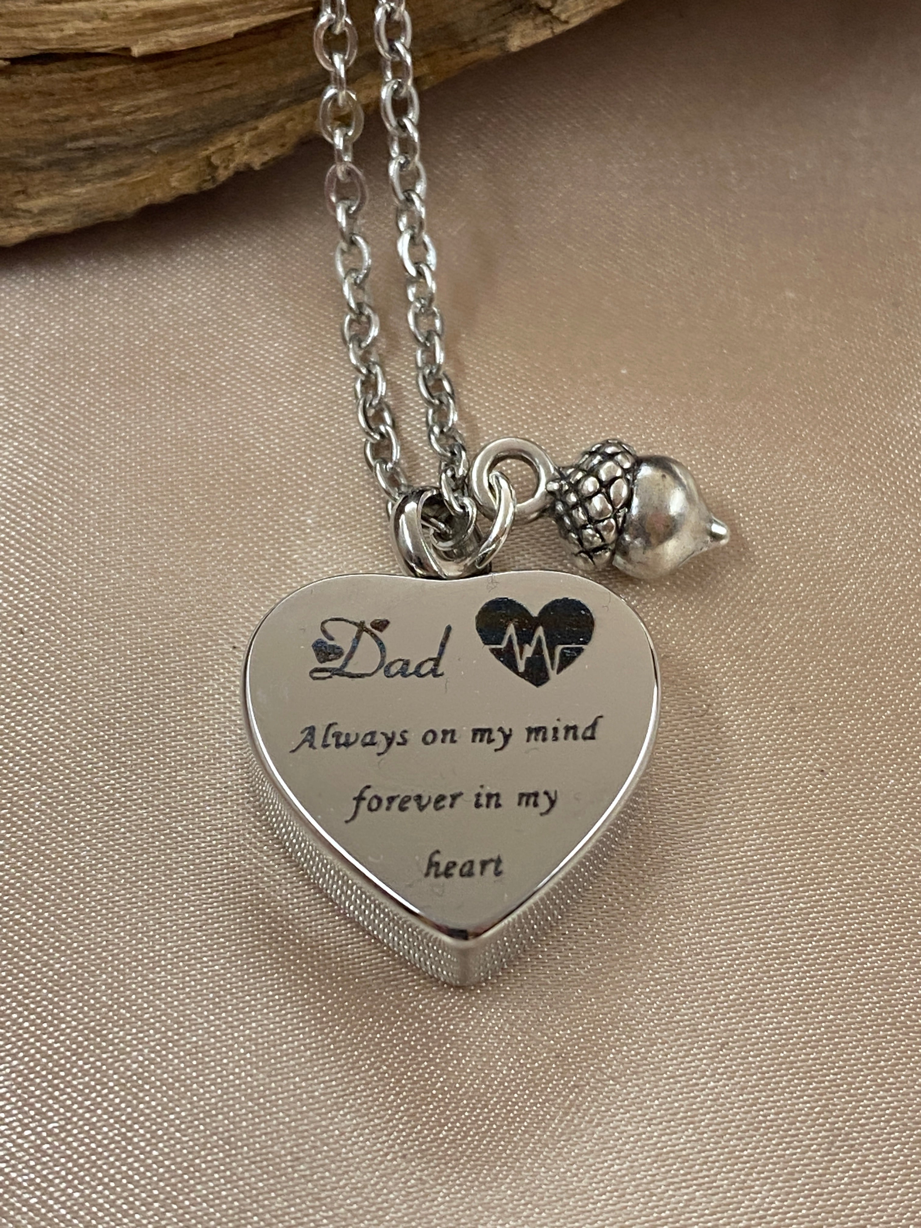 Ashes Jewellery stainless steel Dad heart memorial urn