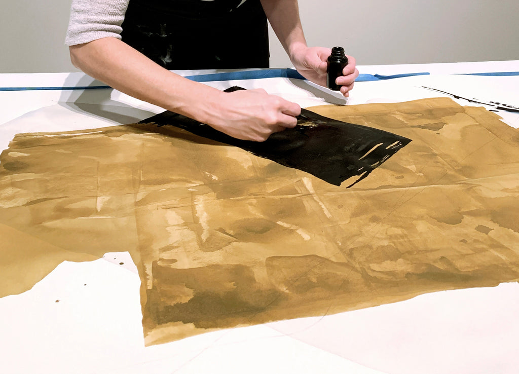 Putting an ink layer on an original painting