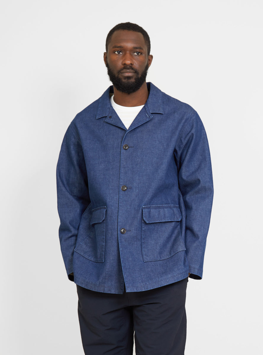 xeniatelunts indigo denim field jacket-