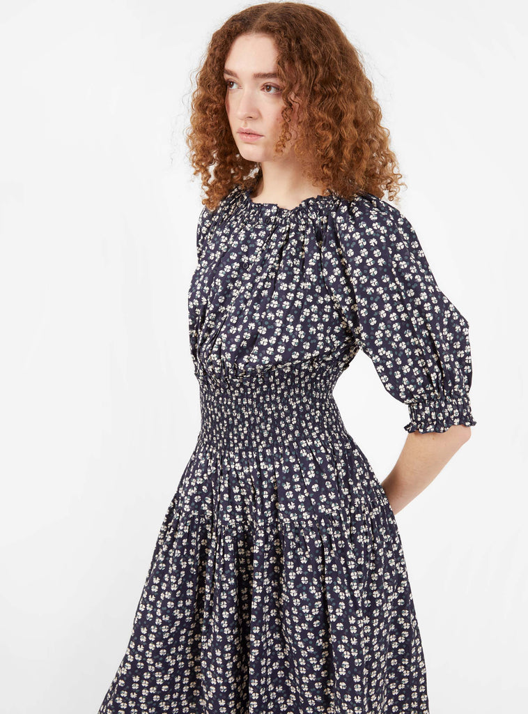 Brijitte Dress Wheels Block Print Navy by Apiece Apart by Couverture & The Garbstore