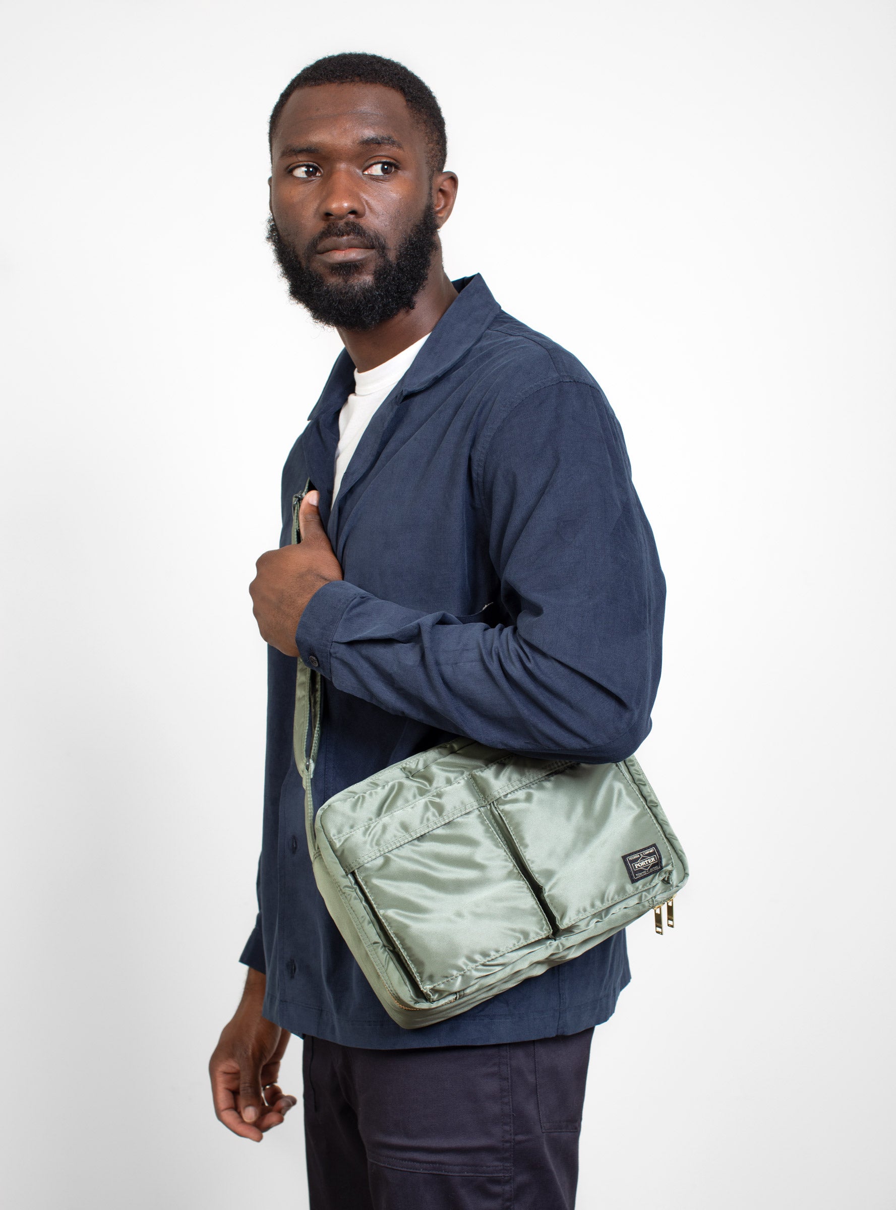 TANKER Shoulder Bag Large Sage Green by Porter Yoshida & Co ...