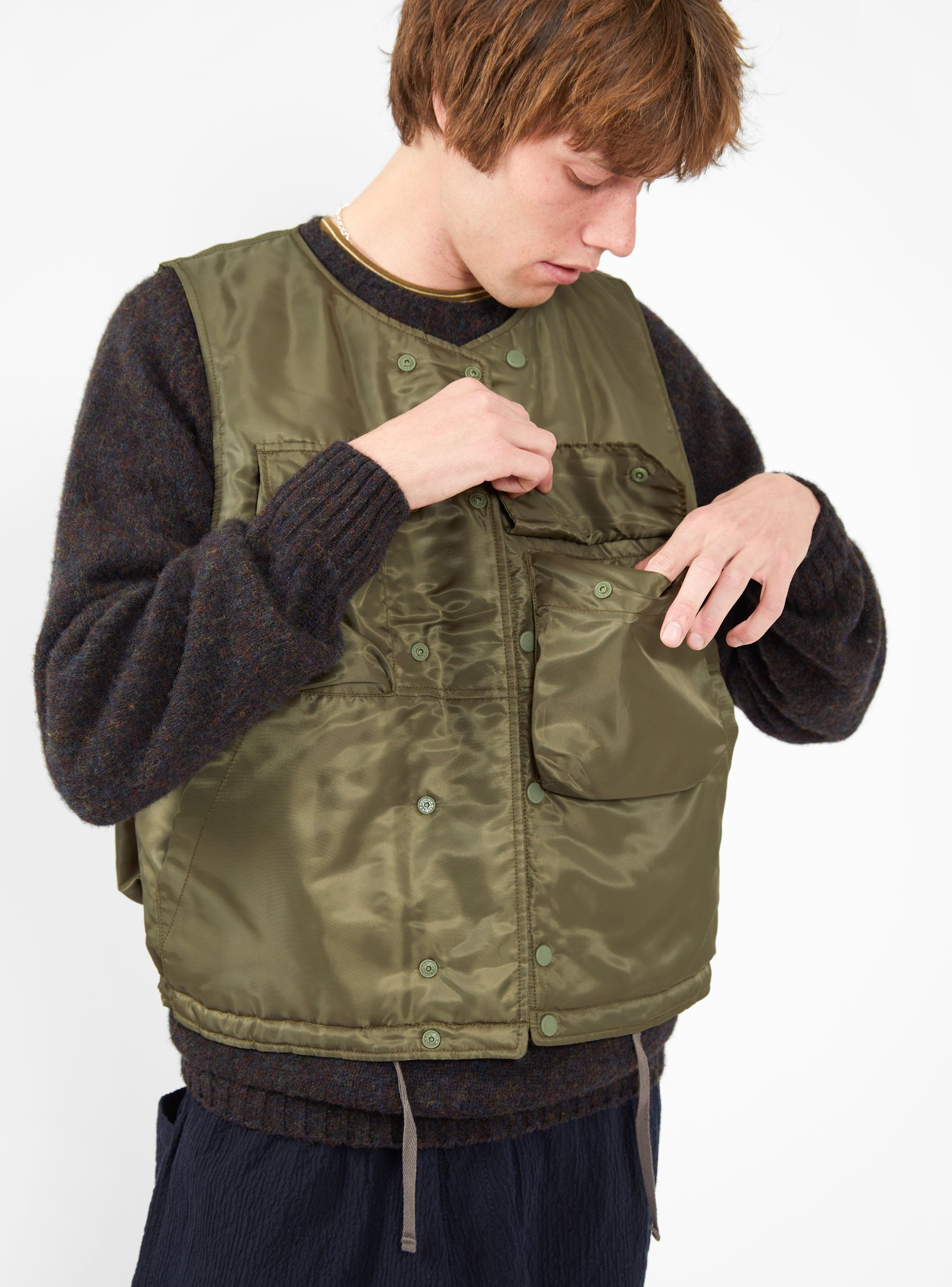 Cover Poly Pilot Twill Vest Olive Drab