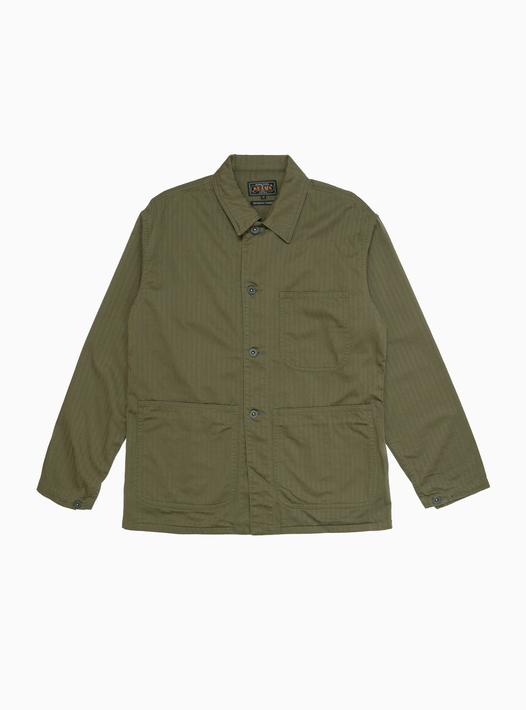 Beams Plus MIL Herringbone Chore Jacket Olive