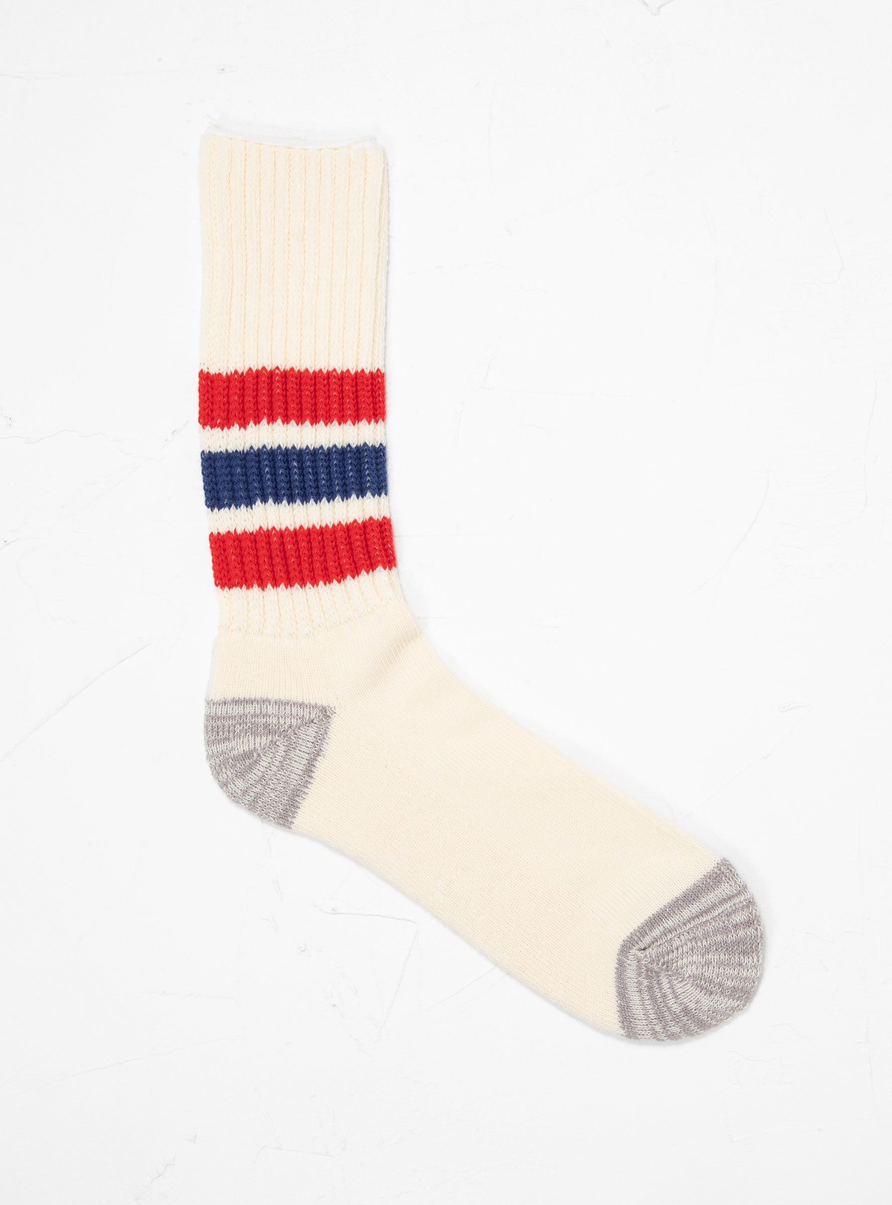 Course Ribbed Old School Crew Socks Chili Red & Blue by ROTOTO ...