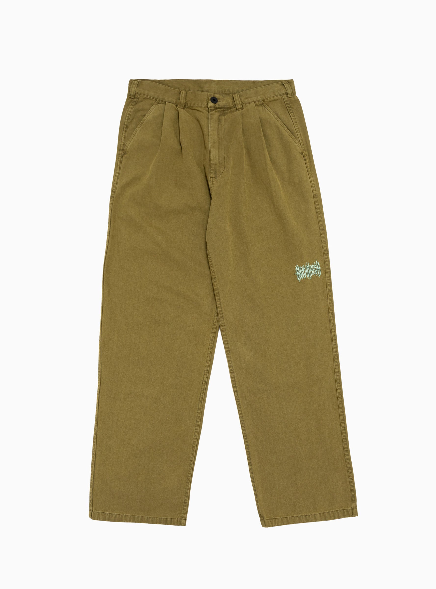 Brain Dead Livewire Dyed Herringbone Pant Olive