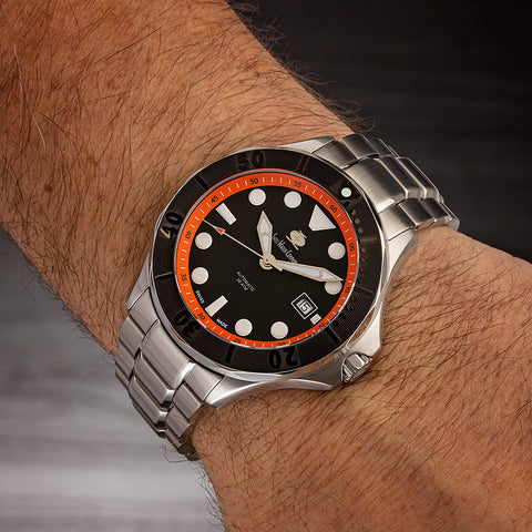 Swiss Watch Company Black Orange Diver