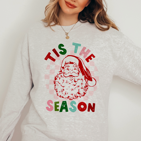 Tis the Season Santa Christmas Crewneck Sweatshirt | Holiday Pullover | Gift for Her