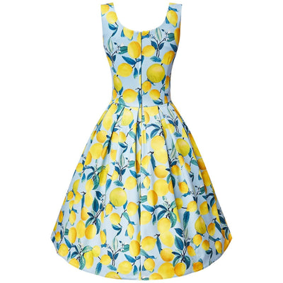 Amanda Light Blue Lemon Swing Dress