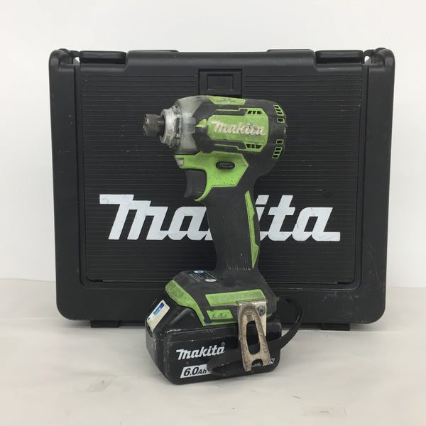 makita (マキタ) 18V 6.0Ah 充電式インパクトドライバ ライム ケース・充電器・バッテリ2個セット TD170DRGXL 中古