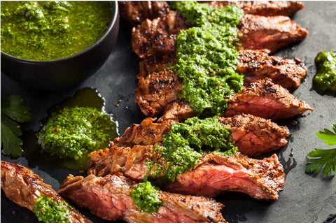 Sonny's Farm Wagyu Flap or Bavette Steak with Chimichurri sauce