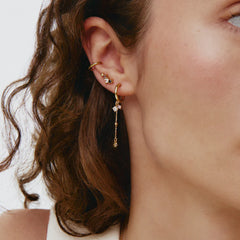 3 earrings in the ear