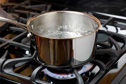 step 1 heat water to boiling point