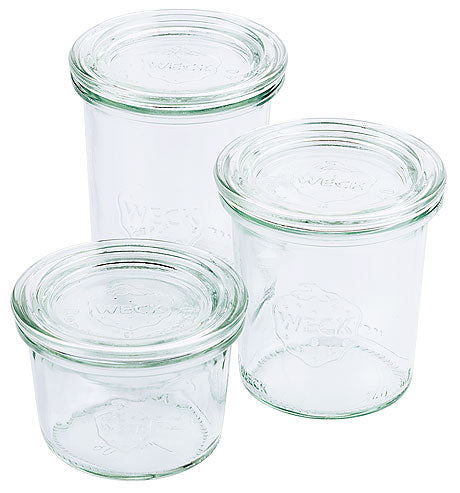 Weck 764 Juice Jar 2 Pack ? Eco-friendly Weck Jars with Lids ? 18oz - 1/2  Liter Weck Glass Jars ? Airtight Glass Juice Containers with Clamp Seals ?  Transparent Glass Juice Jars