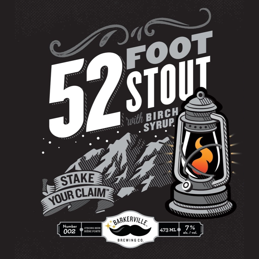 Barkerville 52 Foot Stout Beer Label