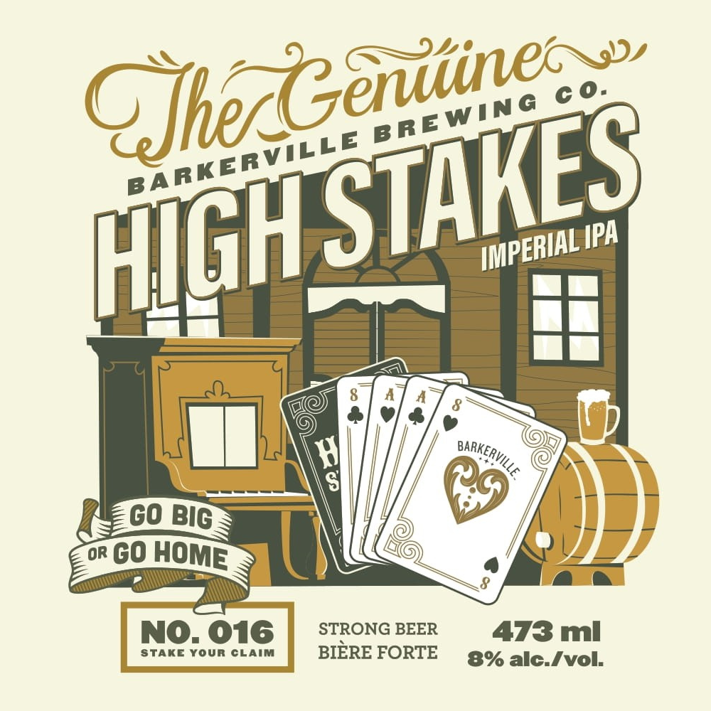 Barkerville High Stakes IPA Beer Label