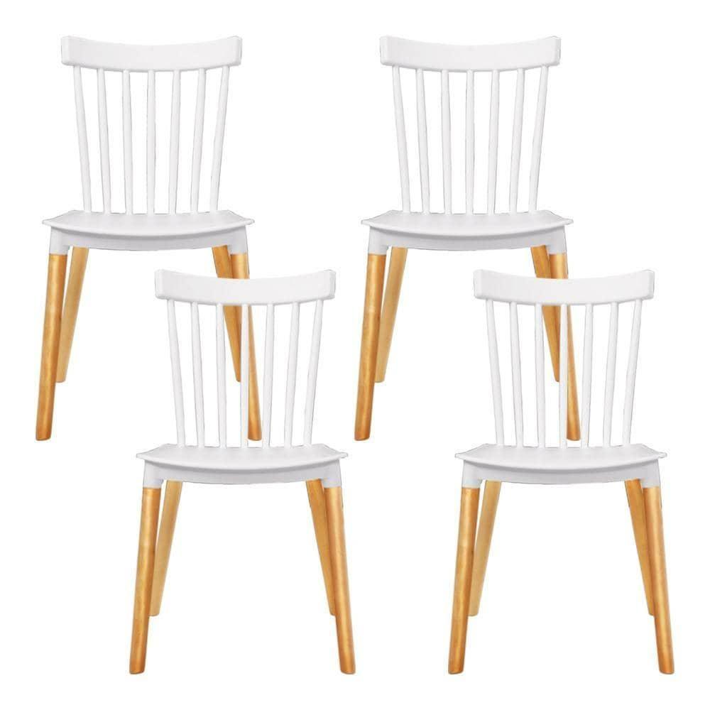 Artiss Set Of 4 Dining Chairs Replica Kitchen Chair White Retro Rubber Deqos