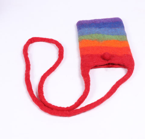 Rainbow felt mobile case