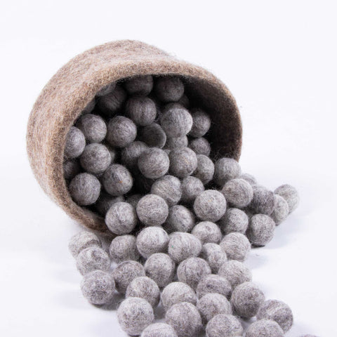 Natural brown felt balls