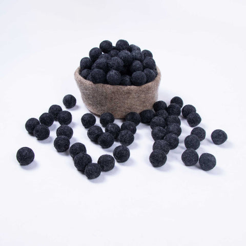 Charcoal felt balls