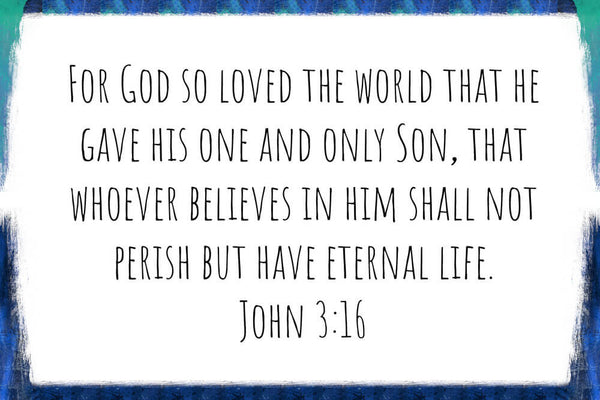 Banner showing John 3:16