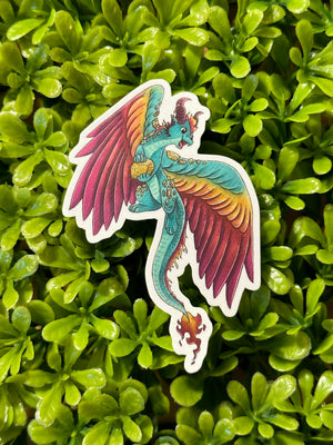 Glitter Citrine Dragon Sticker - Parente Illustration 
