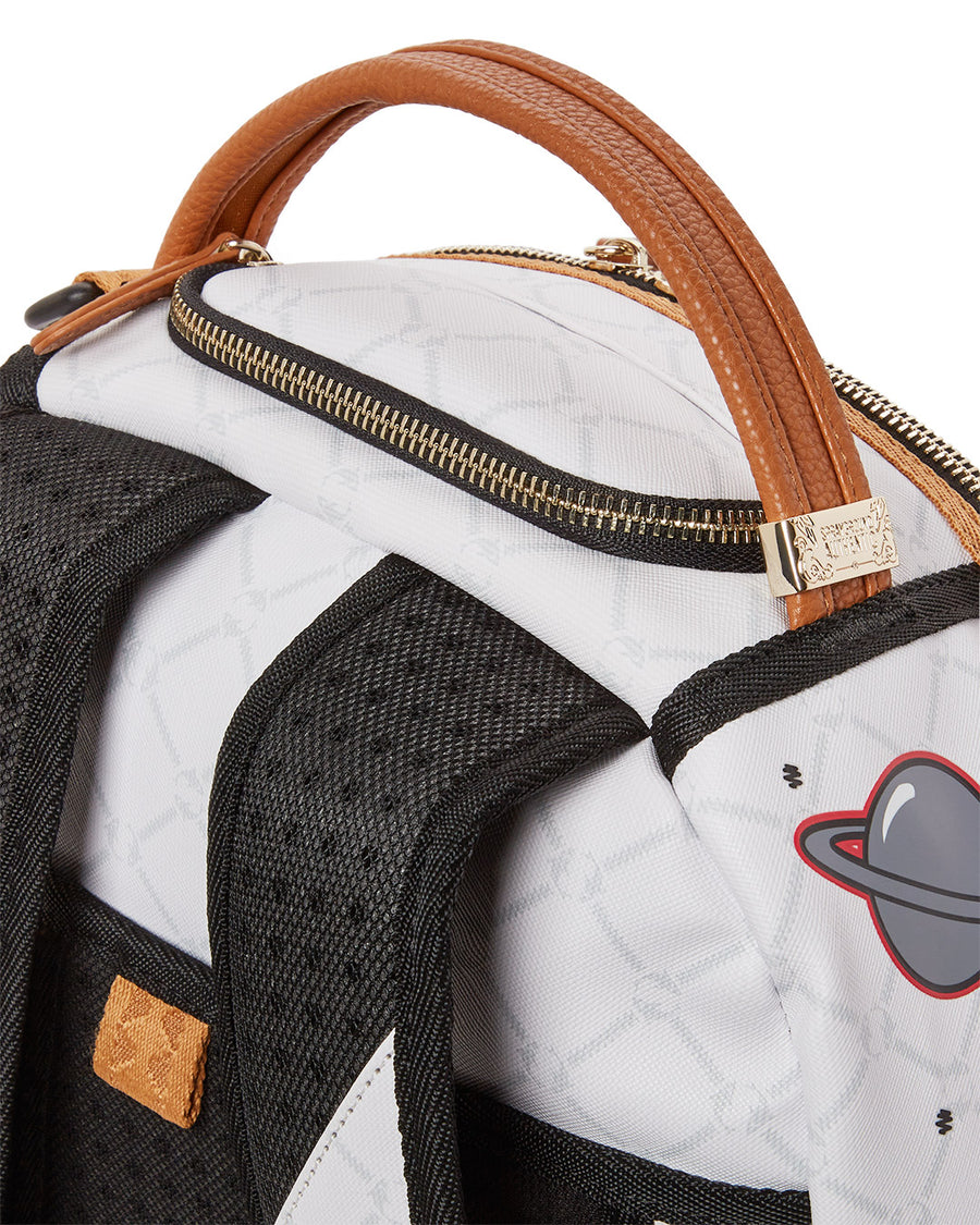 sprayground alien rich white leather backpack