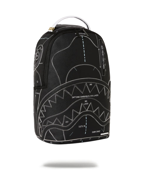 Backpack Sprayground REVERSE TECHNICAL CUT AND SEW DLX BACKPACK Black