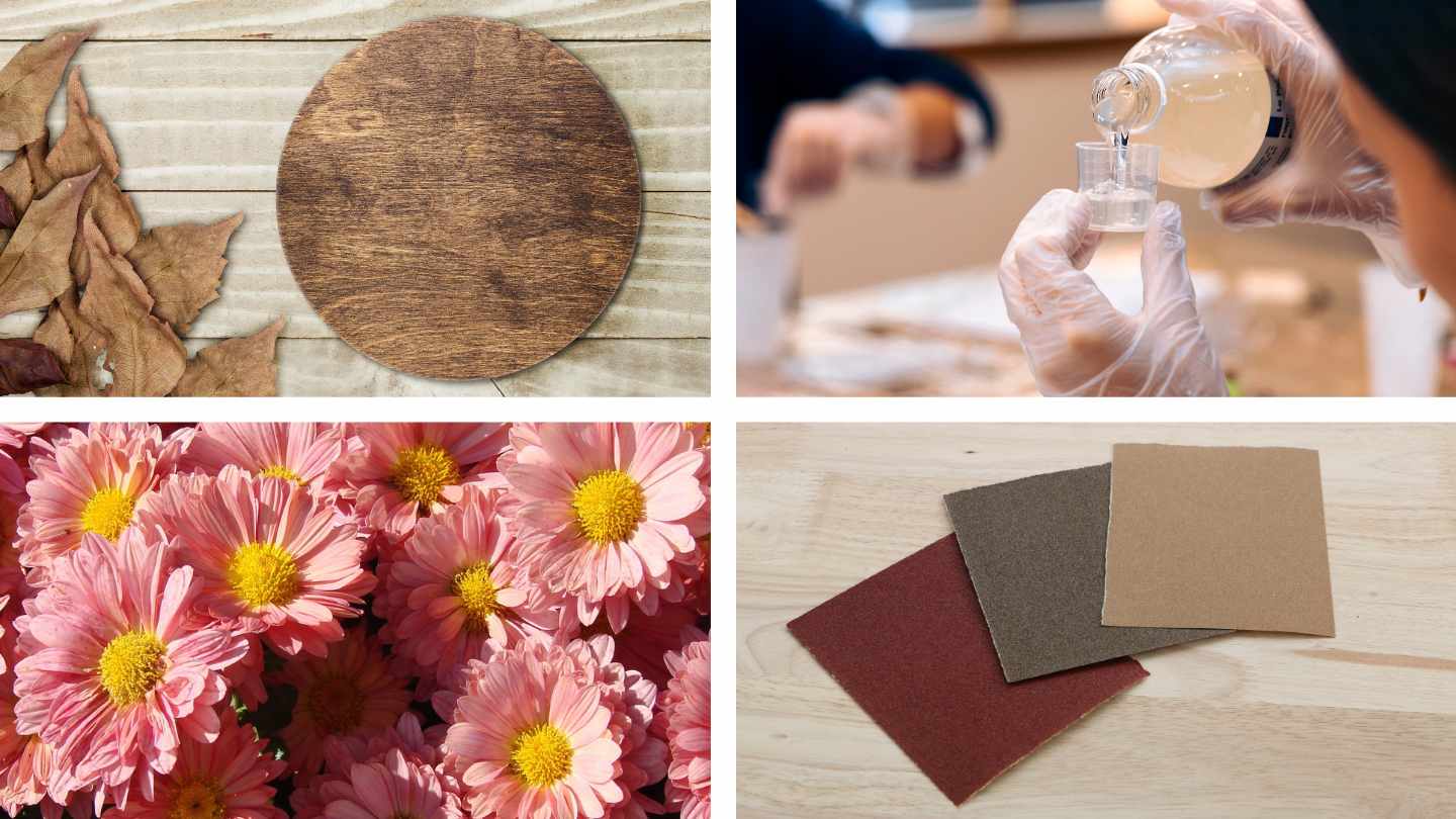 Required materials to make flower tables with epoxy