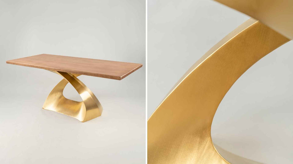 Gold Brass Table Base - Tulipe Design