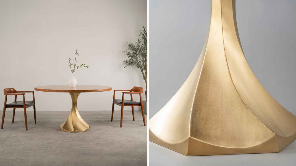 Gold Brass Table Base - Lithe Design