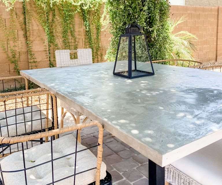 diy concrete table outdoor