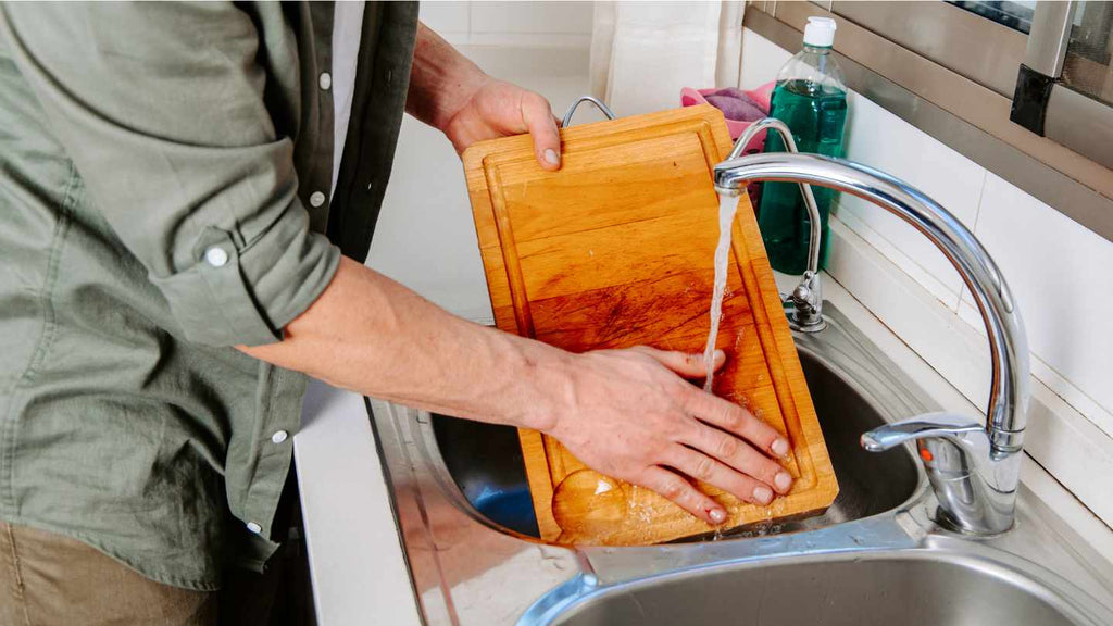 how to clean a charcuterie board