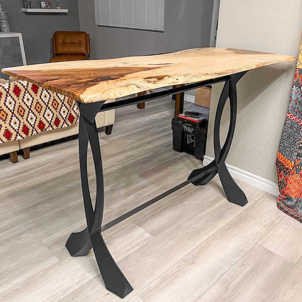 DIY bar height table legs idea